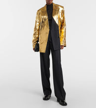 Dries Van Noten Gold-foiled pinstripe blazer