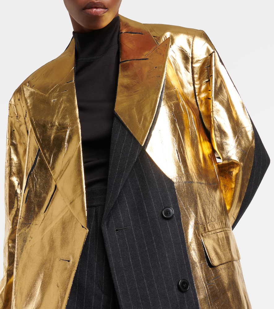 Dries Van Noten Gold-foiled pinstripe blazer