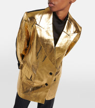 Dries Van Noten Gold-foiled pinstripe blazer