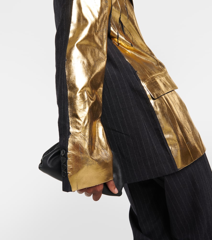 Dries Van Noten Gold-foiled pinstripe blazer