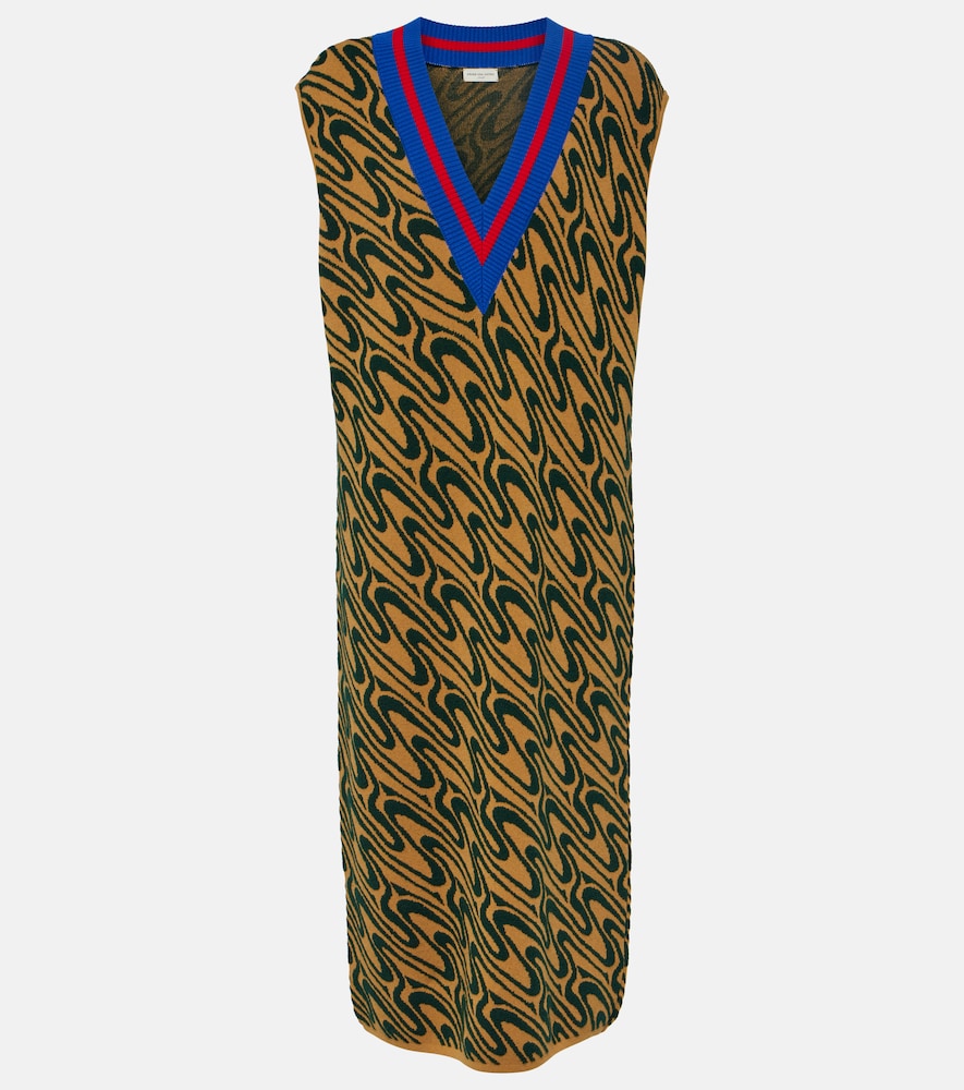 Dries Van Noten Intarsia midi dress. Dries Van Noten 嵌花中长连衣裙