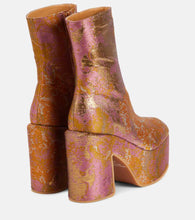 Dries Van Noten Jacquard platform ankle boots