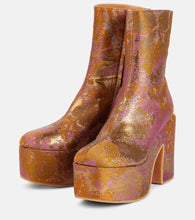 Dries Van Noten Jacquard platform ankle boots
