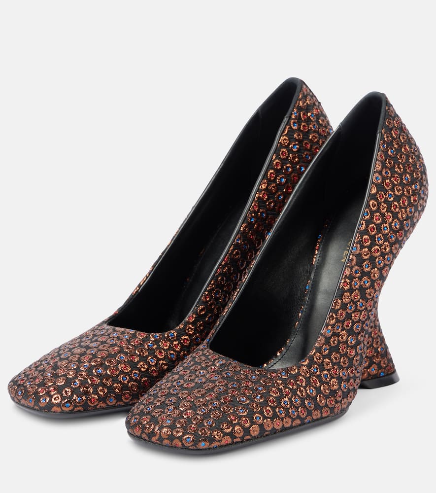 Dries Van Noten Jacquard wedge pumps