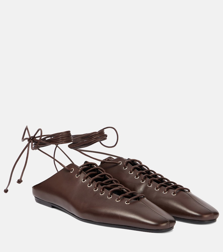 Dries Van Noten Leather lace-up flats