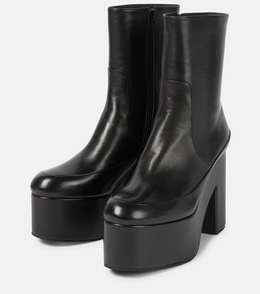 Dries Van Noten Leather platform ankle boots