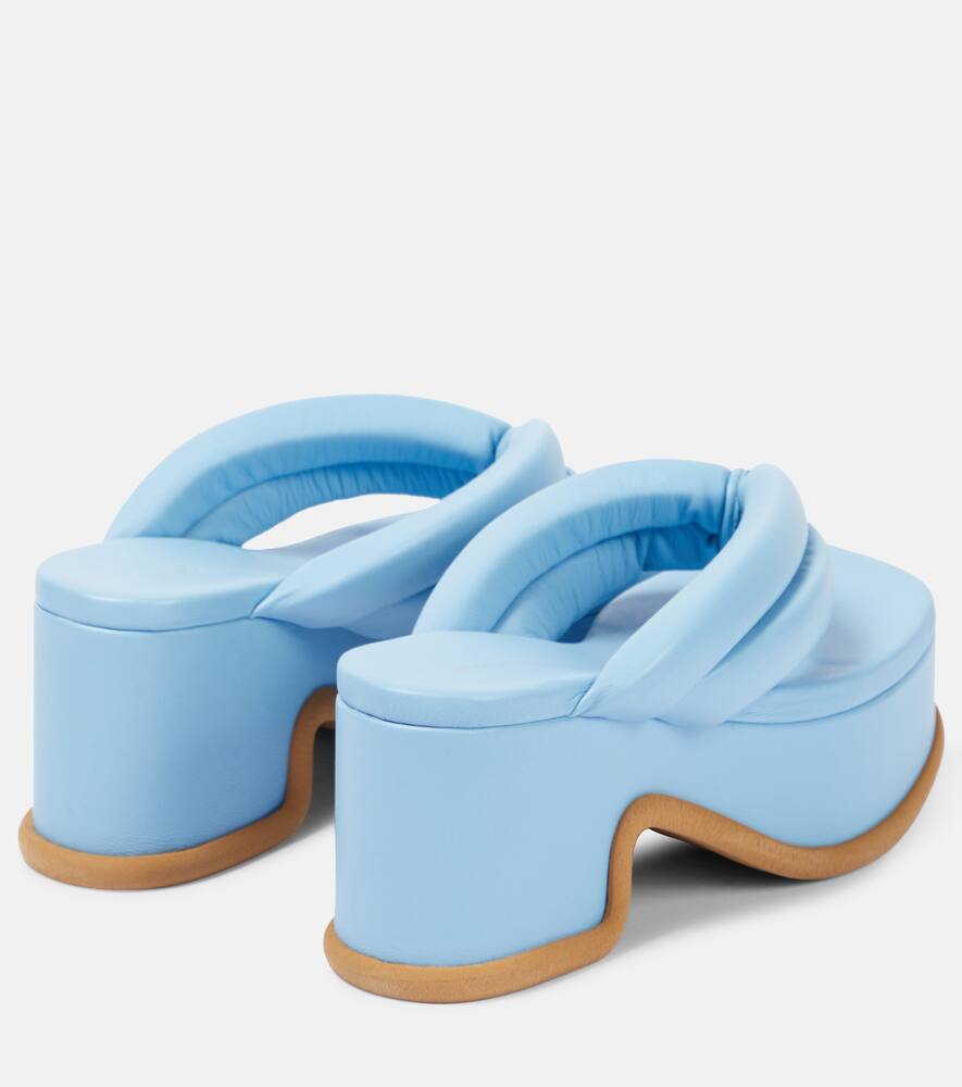 Dries Van Noten Leather platform thong sandals