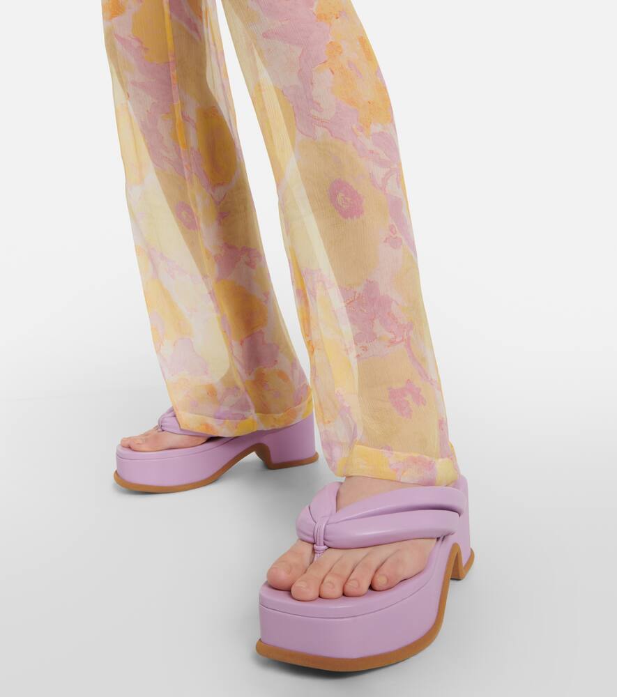 Dries Van Noten Leather platform thong sandals