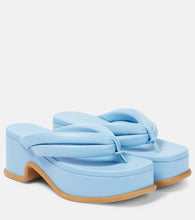 Dries Van Noten Leather platform thong sandals