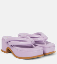 Dries Van Noten Leather platform thong sandals