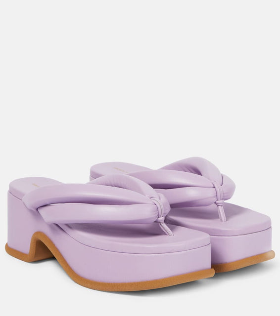 Dries Van Noten Leather platform thong sandals