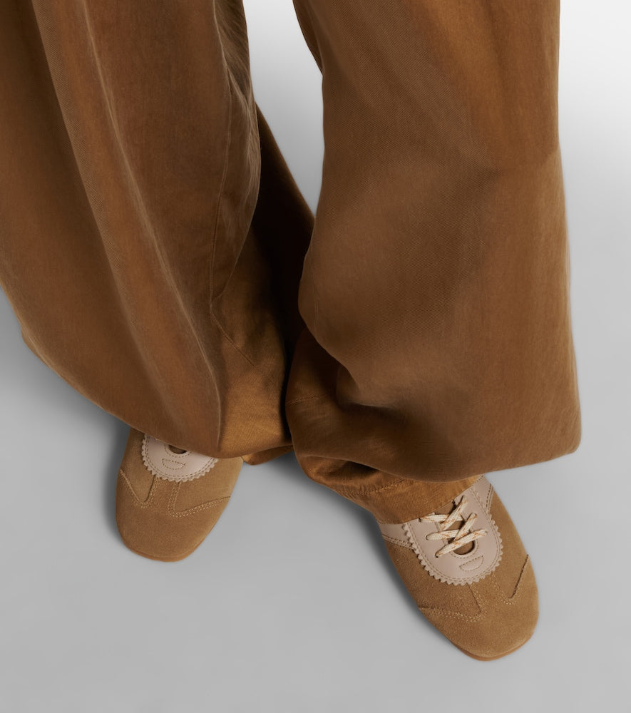 Dries Van Noten Leather-trimmed suede sneakers