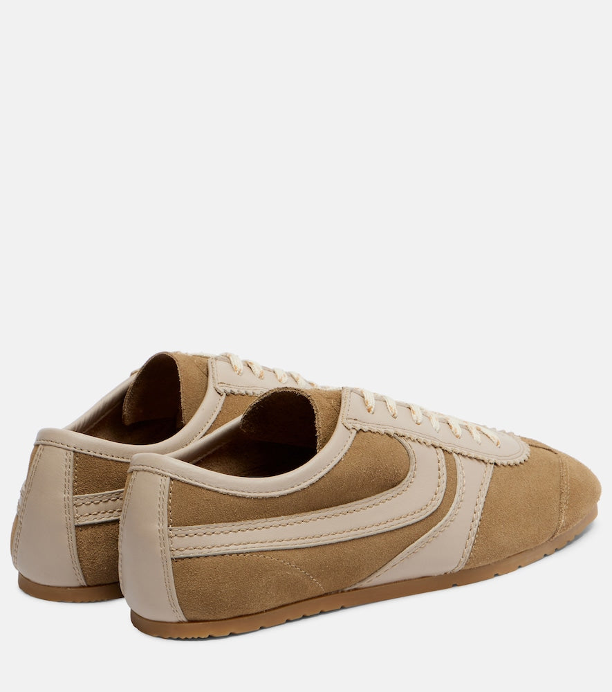 Dries Van Noten Leather-trimmed suede sneakers