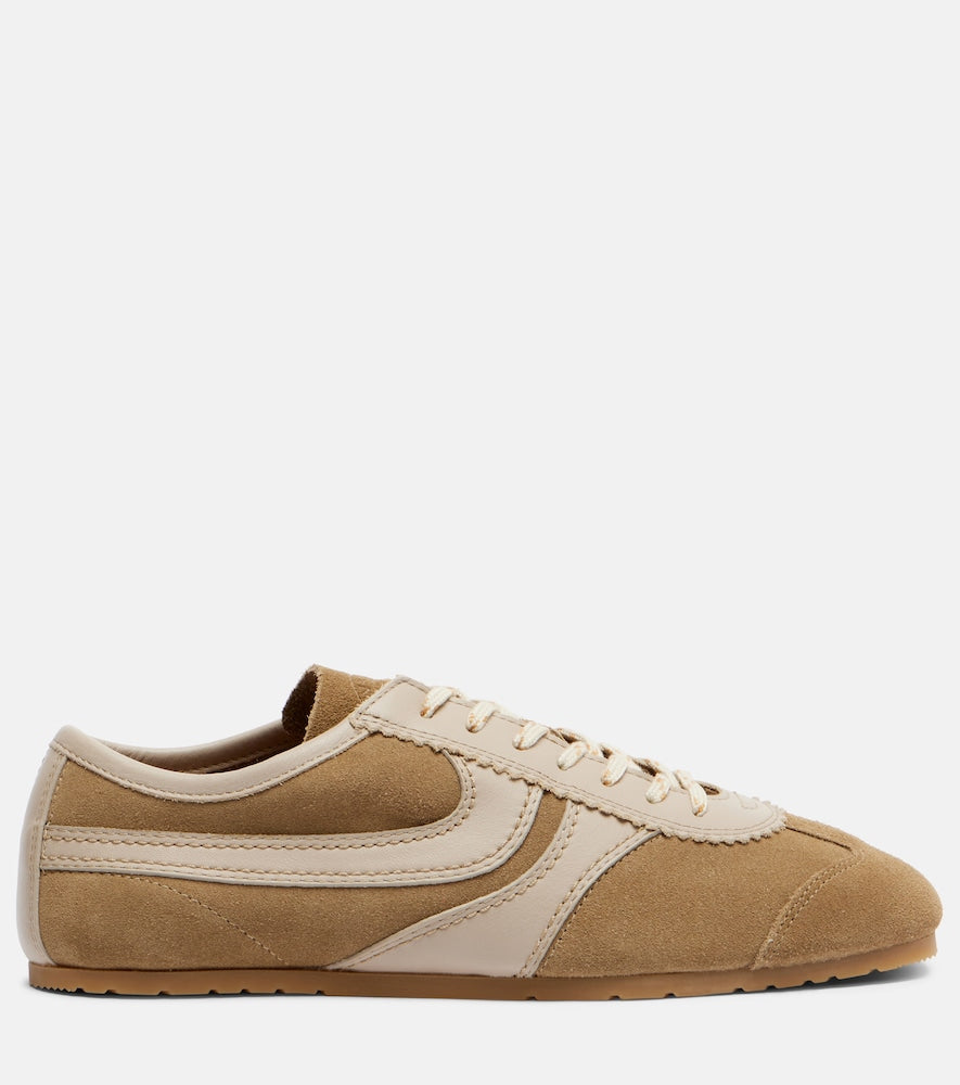 Dries Van Noten Leather-trimmed suede sneakers