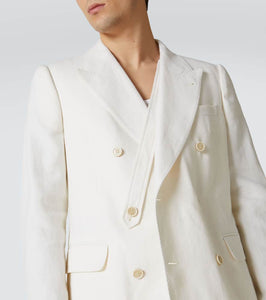 Dries Van Noten Linen, wool, silk, and cashmere blazer