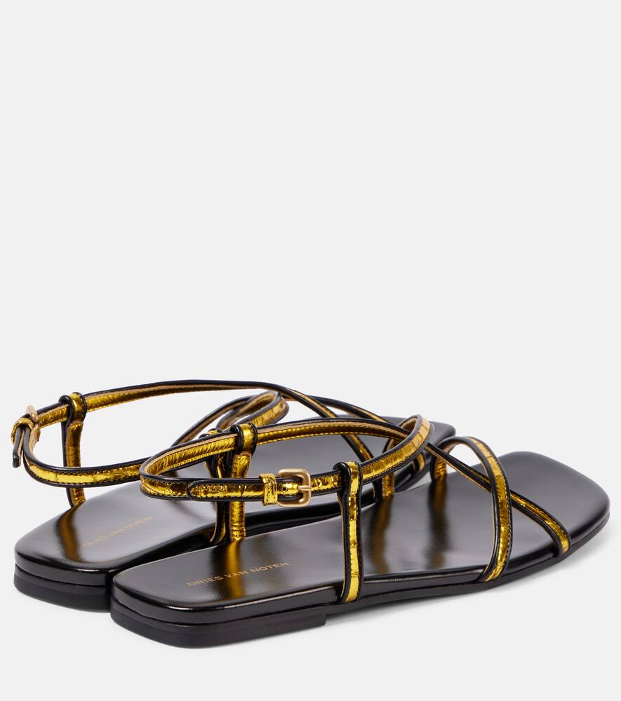 Dries Van Noten Metallic leather sandals