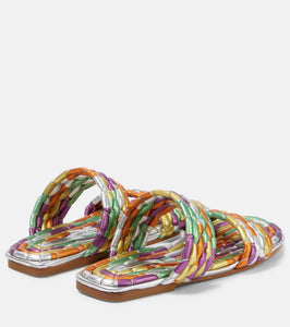 Dries Van Noten Metallic leather sandals