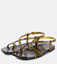 Dries Van Noten Metallic leather sandals