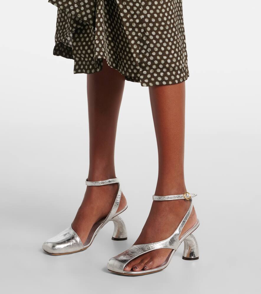 Dries Van Noten Metallic leather sandals