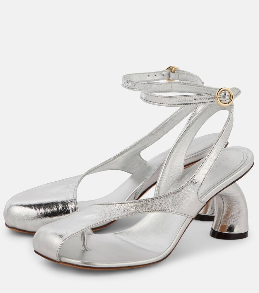 Dries Van Noten Metallic leather sandals