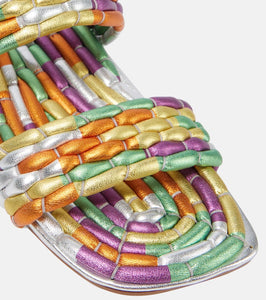 Dries Van Noten Metallic leather sandals