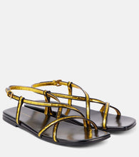 Dries Van Noten Metallic leather sandals