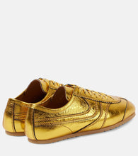 Dries Van Noten Metallic leather sneakers
