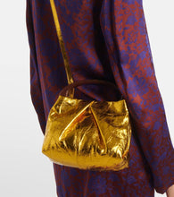 Dries Van Noten Mini metallic leather tote bag