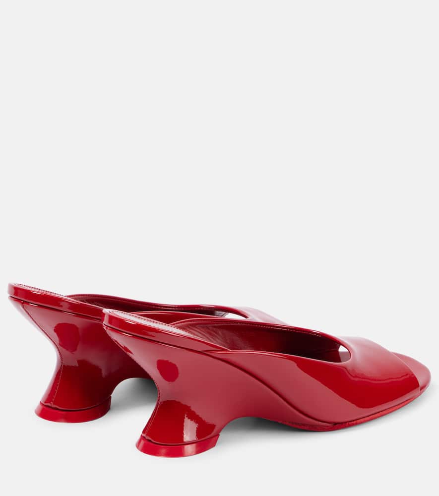 Dries Van Noten Patent leather wedge mules
