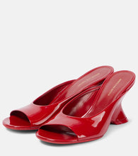 Dries Van Noten Patent leather wedge mules