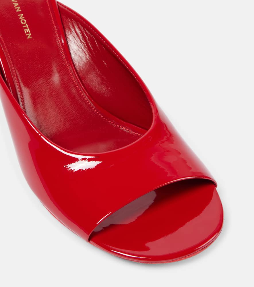 Dries Van Noten Patent leather wedge mules