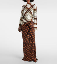 Dries Van Noten Polka-dot gathered silk maxi skirt