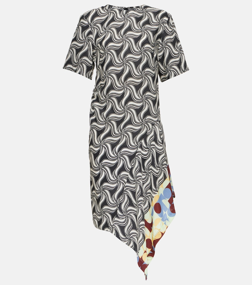 Dries Van Noten Printed asymmetric midi dress. Dries Van Noten 印花不对称中长连衣裙