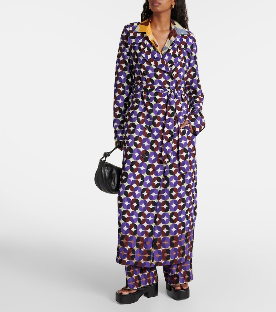 Dries Van Noten Printed double-breasted coat