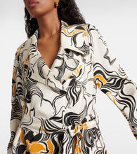 Dries Van Noten Printed double-breasted satin coat