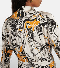 Dries Van Noten Printed double-breasted satin coat