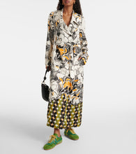 Dries Van Noten Printed double-breasted satin coat