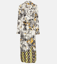Dries Van Noten Printed double-breasted satin coat - Dries Van Noten 印花双排扣缎面大衣