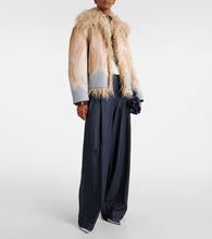 Dries Van Noten Printed faux fur-trimmed jacket