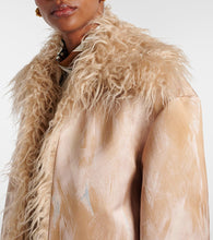 Dries Van Noten Printed faux fur-trimmed jacket