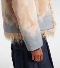 Dries Van Noten Printed faux fur-trimmed jacket