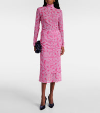 Dries Van Noten Printed gathered jersey midi skirt