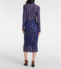 Dries Van Noten Printed gathered jersey midi skirt