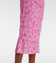 Dries Van Noten Printed gathered jersey midi skirt