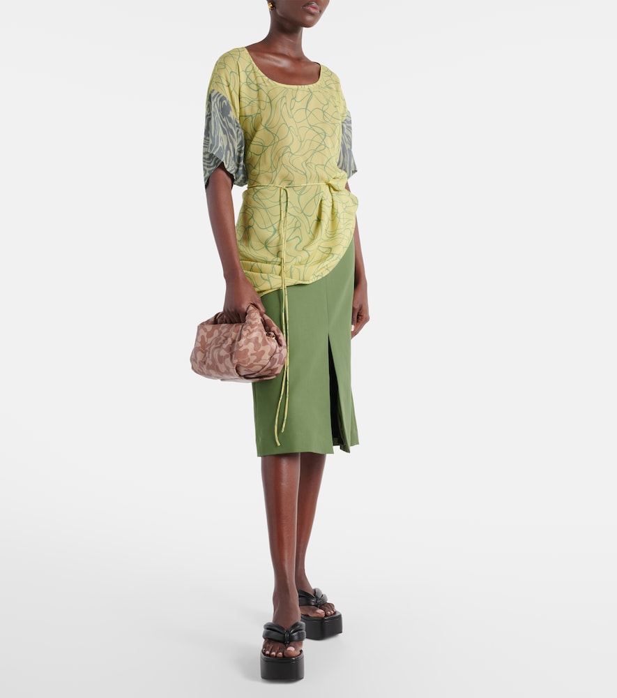 Dries Van Noten Printed georgette minidress