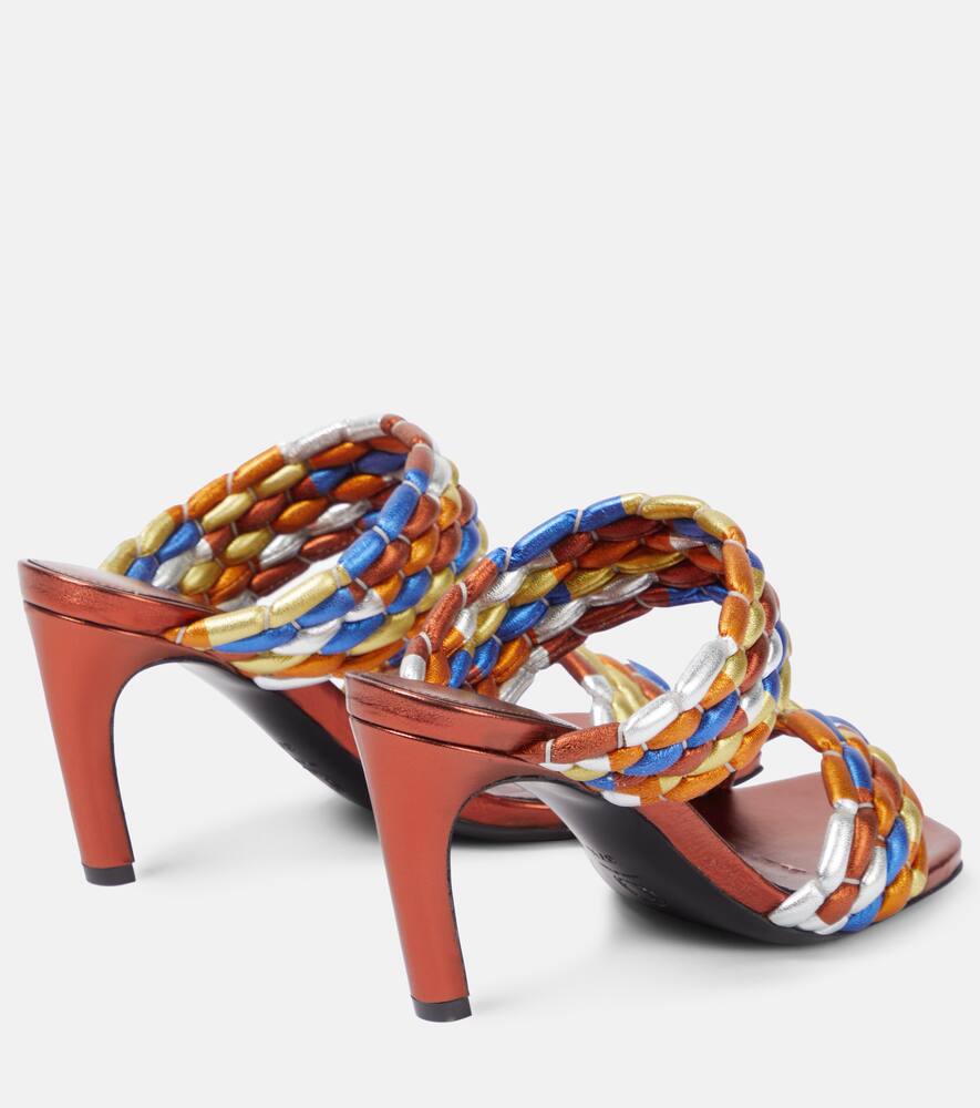 Dries Van Noten Printed leather mules