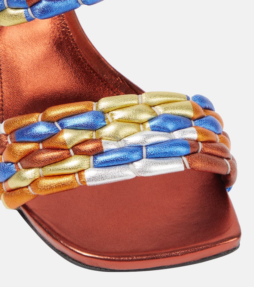 Dries Van Noten Printed leather mules