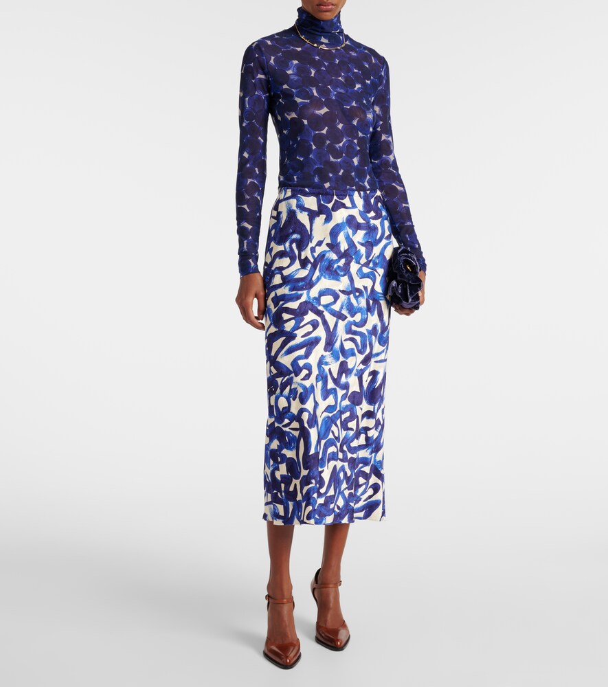 Dries Van Noten Printed midi skirt
