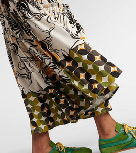 Dries Van Noten Printed satin maxi dress