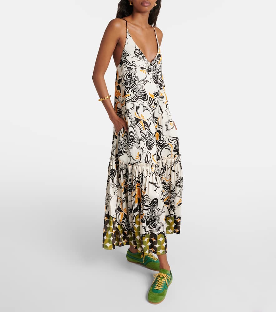 Dries Van Noten Printed satin maxi dress